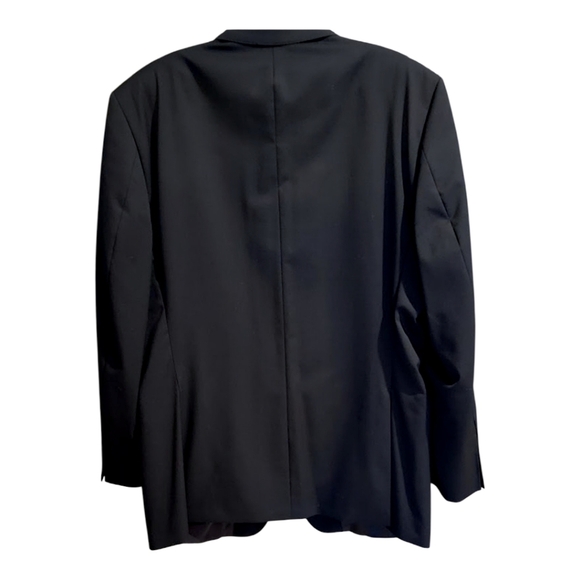 CALVIN KLEIN  SLIM FIT   BLACK  100% WOOL BLAZER, SPORT COAT, NWOT 46L - Picture 4 of 5